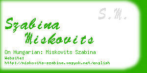 szabina miskovits business card